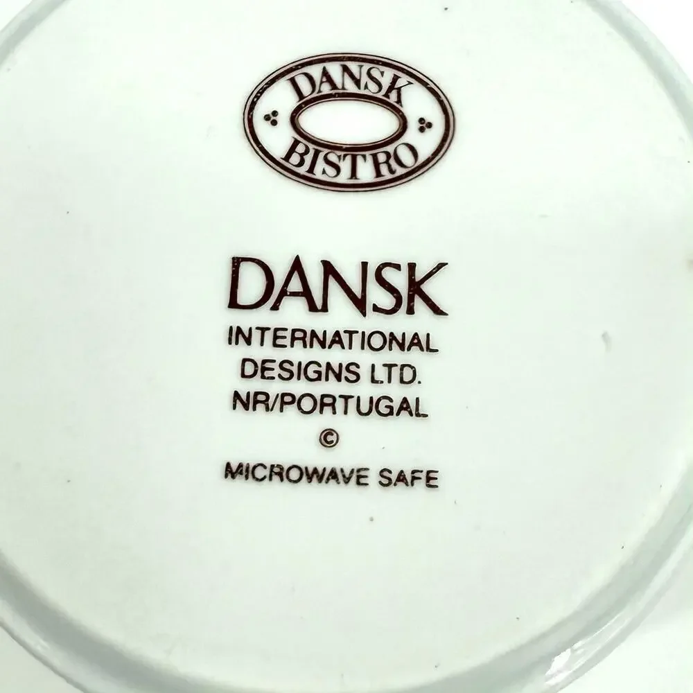 2 Sets of DANSK Bistro White 8oz. Coffee Cup & Saucer Portugal Minimalist (4pc.)